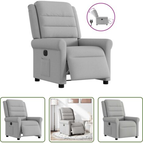 vidaXL Schienale elettrico -  Poltrona Elettrica Reclinabile Grigio Nuvola in Tessuto