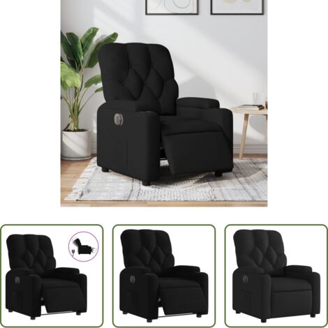 vidaXL Schienale elettrico -  Poltrona Elettrica Reclinabile Nera in Tessuto