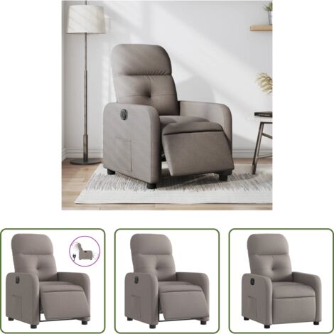 vidaXL Schienale elettrico -  Poltrona Elettrica Reclinabile Tortora in Tessuto