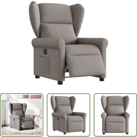 vidaXL Schienale elettrico -  Poltrona Elettrica Reclinabile Tortora in Tessuto