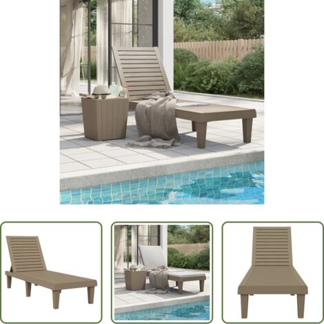vidaXL Schienale regolabile -  Lettino Prendisole Marrone 155x58x83 cm in Polipropilene