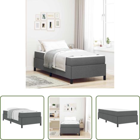 vidaXL Schiuma -  Letto a molle Grigio scuro 100 x 200 cm Tessuto