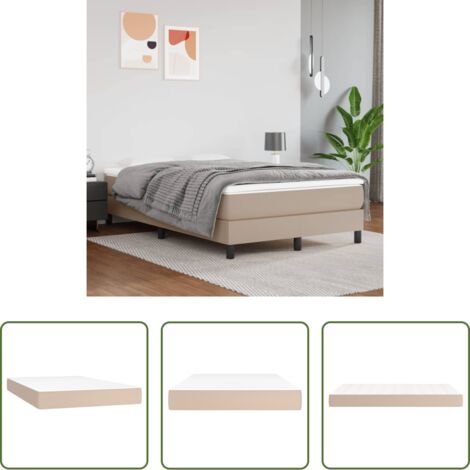 vidaXL Schiuma -  Materasso a Molle Insacchettate Rigidità Media Cappuccino 120x200x20 cm in Similpelle