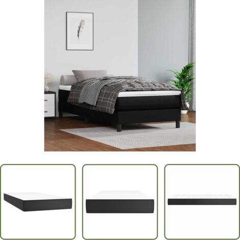 vidaXL Schiuma per materasso -  Materasso a Molle per Bambini Rigidità Media Nero 80x160 cm in Similpelle