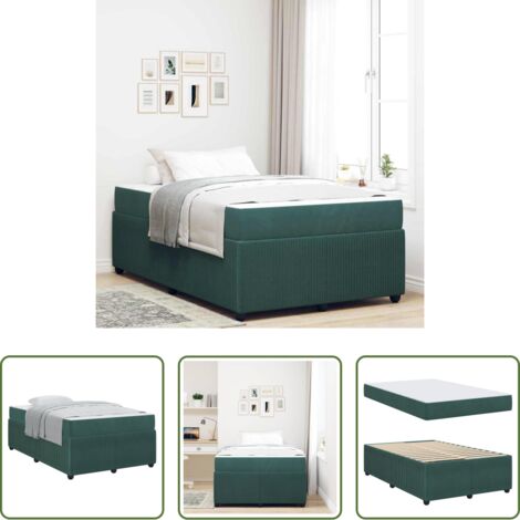 vidaXL Schiuma -  Struttura del letto Verde Scuro 120 x 190 cm Tessuto