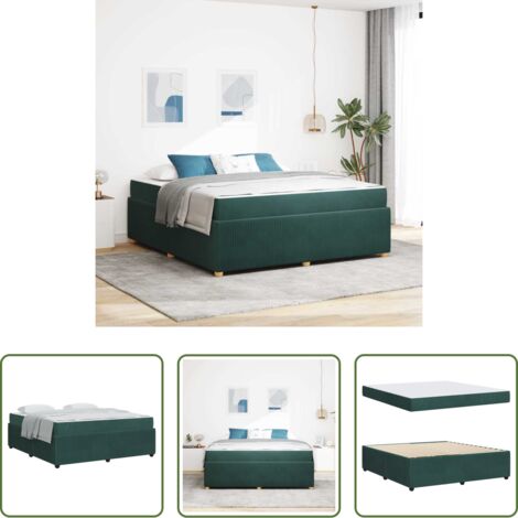 vidaXL Schiuma -  Struttura del letto Verde Scuro 180 x 200 cm Tessuto