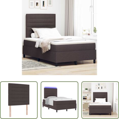 vidaXL Schlafzimmer -  Boxspringbett mit Matratze Dunkelbraun 120 x 200 cm Stoff