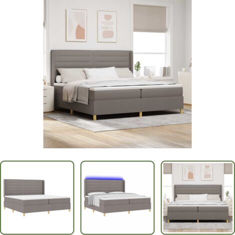 vidaXL Schlafzimmer -  Boxspringbett mit Matratze Taupe 140 x 200 cm Stoff