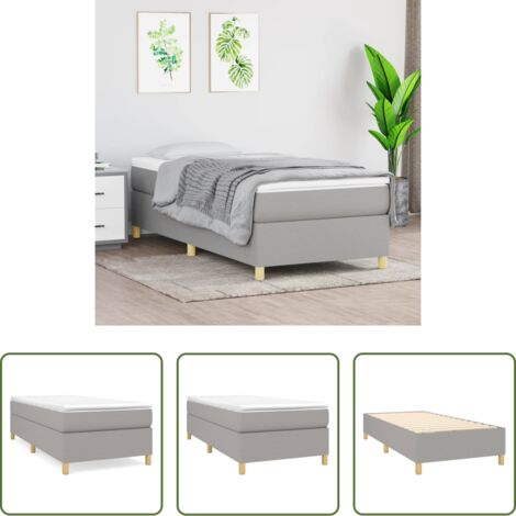 vidaXL Schlafzimmermöbel -  Boxspringbettgestell Hellgrau 90x200 cm Stoff