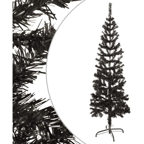 vidaXL Schlanker Weihnachtsbaum Schwarz 120 cm