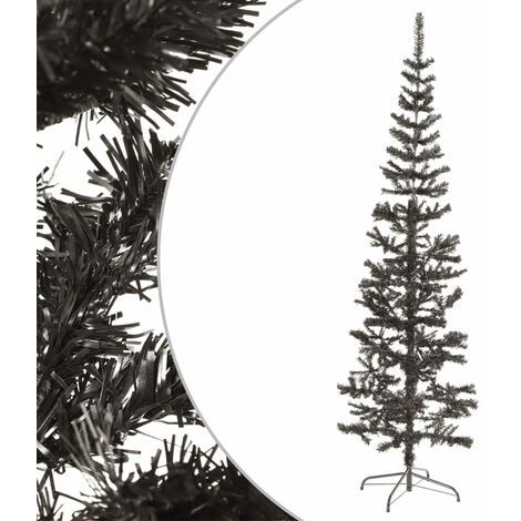 vidaXL Schlanker Weihnachtsbaum Schwarz 210 cm