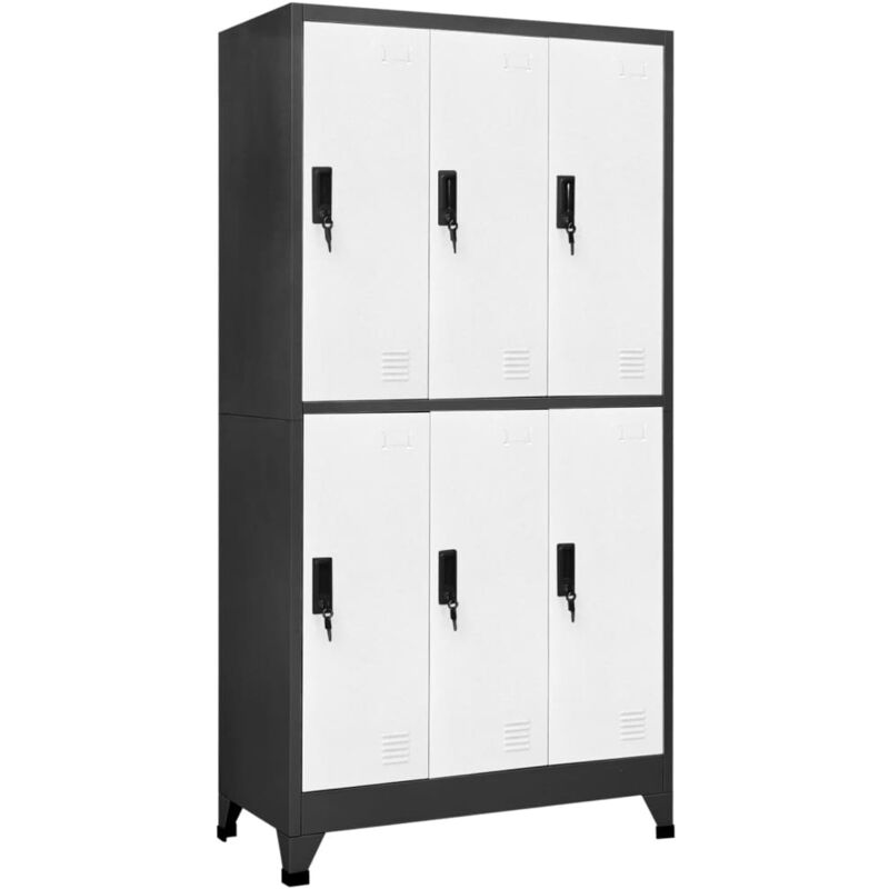 Schließfachschrank Anthrazit Und Weiß 90x45x180 Cm Stahl Vidaxl