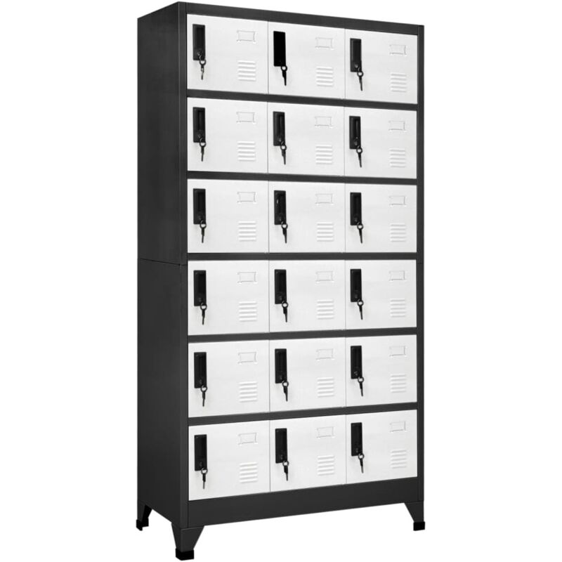 Schließfachschrank Anthrazit Und Weiß 90x40x180 Cm Stahl - Vidaxl