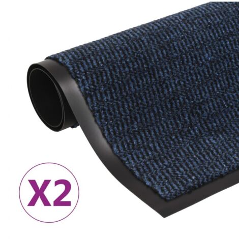 vidaXL Schmutzfangmatten 2 Stk. Rechteckig Getuftet 80x120cm Blau