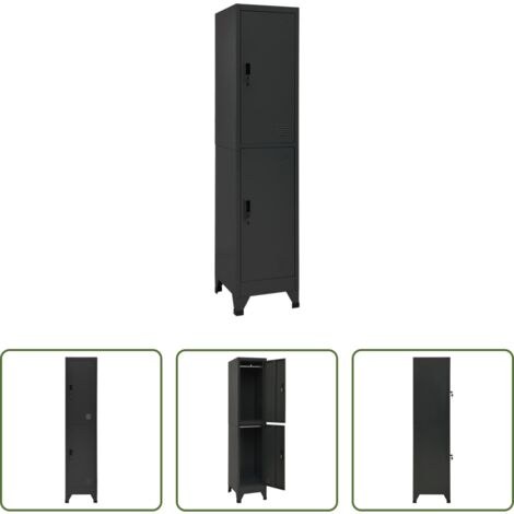 vidaXL Schrank für Büro -  Schließfachschrank Anthrazit 38x45x180 cm Stahl