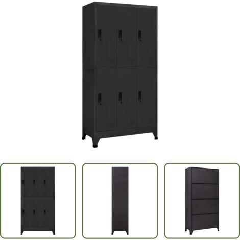 vidaXL Schrank für Büro -  Schließfachschrank Anthrazit 90x45x180 cm Stahl