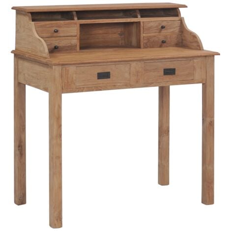 vidaXL Schreibtisch 90x50x100 cm Massivholz Teak