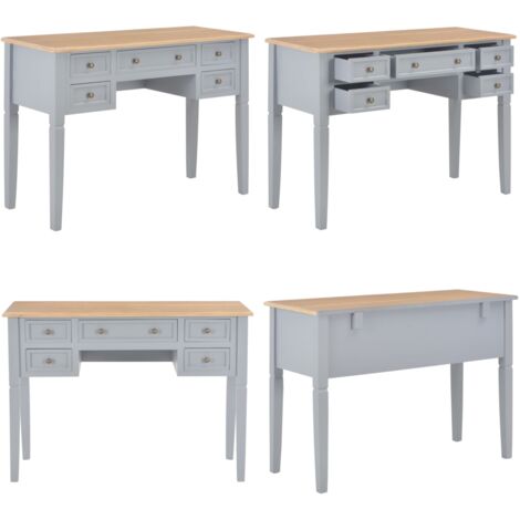 vidaXL Schreibtisch Grau 109,5 x 45 x 77,5 cm Holz