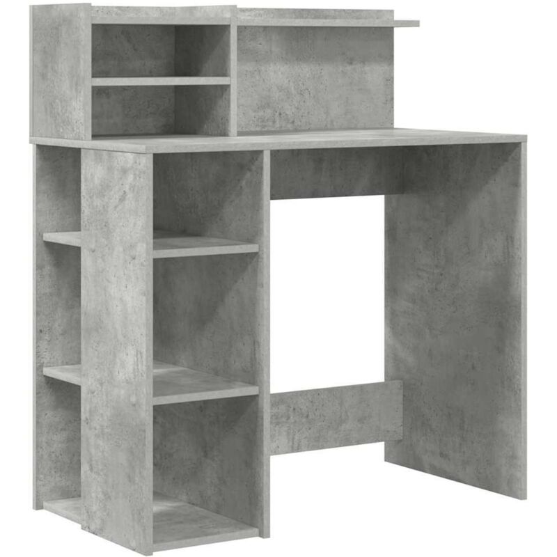 Schreibtisch Mit Stauraum Betongrau 90 X 48 X 101, 5 Cm Vidaxl