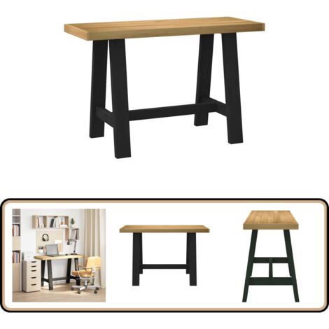 vidaXL Schreibtisch NOAIN A-Form-Beine 120x50x75 cm Massivholz Kiefer