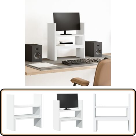 vidaXL Schreibtisch-Organizer Verstellbar Weiß 40x17x41 cm