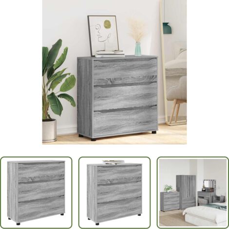 vidaXL Schubladen -  Aufbewahrungsschrank Graues Sonoma 80 x 31 x 81 cm