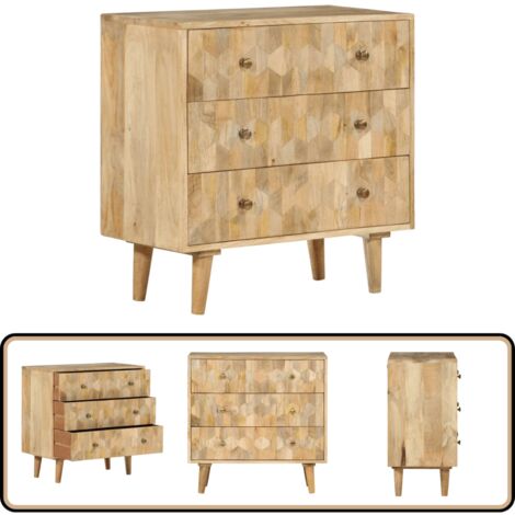 vidaXL Schubladenschrank 70x35x70 cm Massivholz Mango