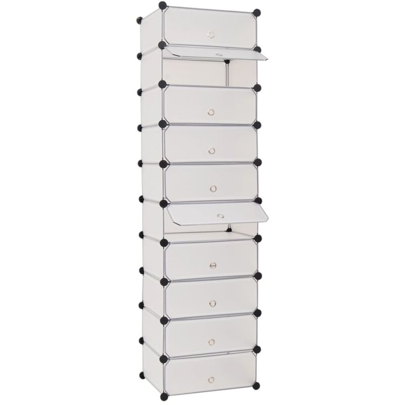 Schuh-organizer Zusammenklappbar Mit 10 Fächern Weiß Vidaxl