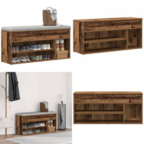 vidaXL Schuhbank Altholz-Optik 102x30,5x45 cm Holzwerkstoff
