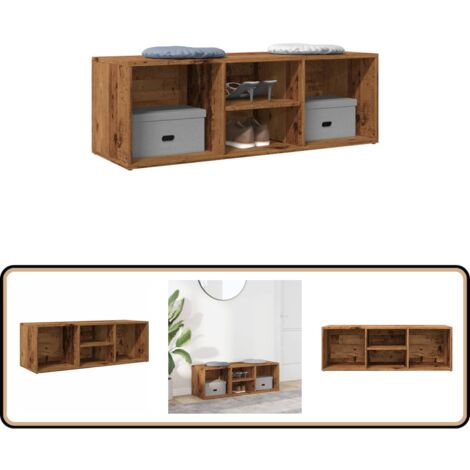 vidaXL Schuhbank Altholz-Optik 105x35x35 cm Holzwerkstoff