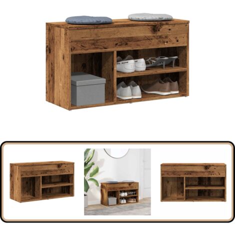 vidaXL Schuhbank Altholz-Optik 80x30x45 cm Holzwerkstoff