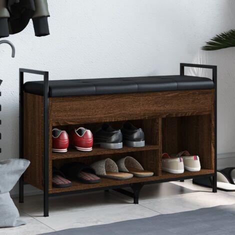 vidaXL Schuhbank Eiche Braun 85,5x32x57,5cm Holz