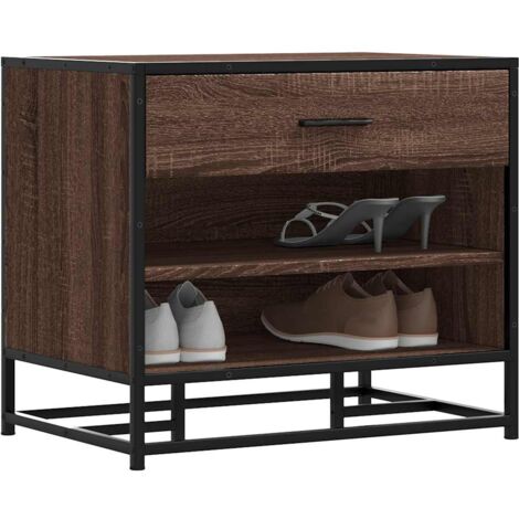 vidaXL Schuhbank Eiche braun Holzwerkstoff