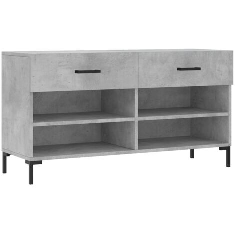 vidaXL Schuhbank grau Beton 102x35x55 cm aus Holzwerkstoff