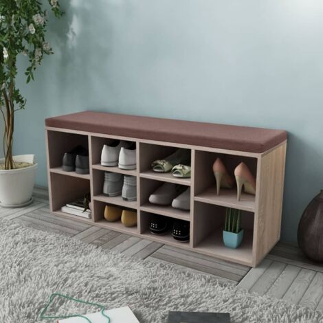 vidaXL Schuhbank mit 10 Fächern braun