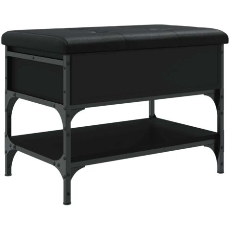 vidaXL Schuhbank schwarz 62x42x45 cm aus Spanplatten