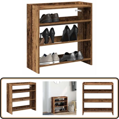 vidaXL Schuhregal Altholz-Optik 60x25x62 cm Holzwerkstoff