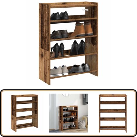 vidaXL Schuhregal Altholz-Optik 60x25x81 cm Holzwerkstoff