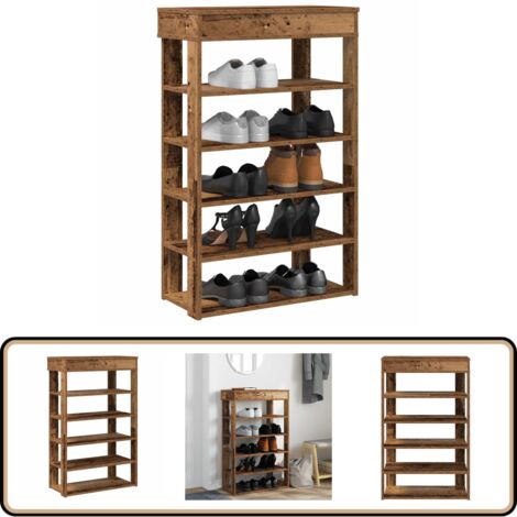 vidaXL Schuhregal Altholz-Optik 60x30x98 cm Holzwerkstoff