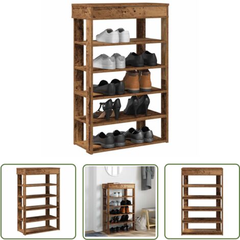 vidaXL Schuhregal Altholz-Optik 60x30x98 cm Holzwerkstoff