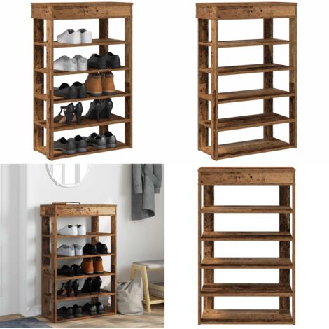 vidaXL Schuhregal Altholz-Optik 60x30x98 cm Holzwerkstoff