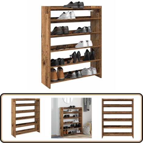 vidaXL Schuhregal Altholz-Optik 80x25x100 cm Holzwerkstoff