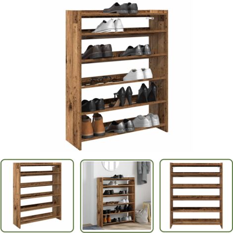 vidaXL Schuhregal Altholz-Optik 80x25x100 cm Holzwerkstoff