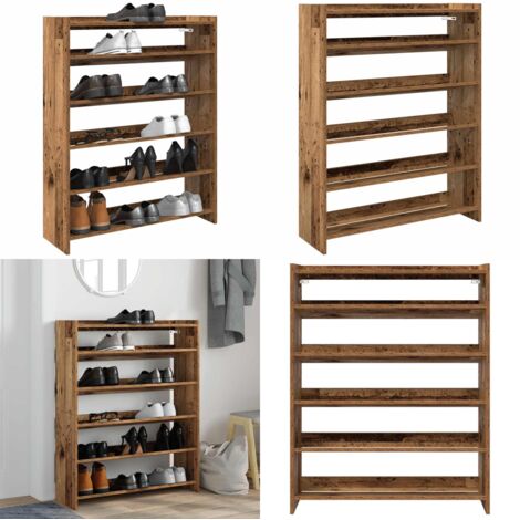 vidaXL Schuhregal Altholz-Optik 80x25x100 cm Holzwerkstoff