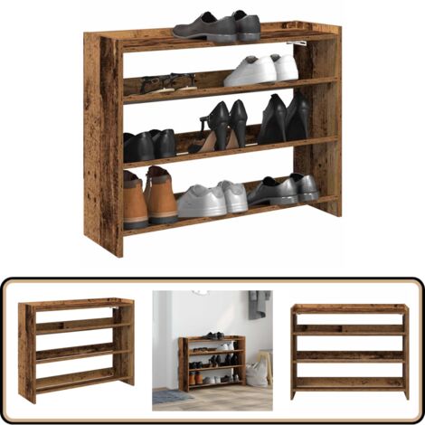 vidaXL Schuhregal Altholz-Optik 80x25x62 cm Holzwerkstoff