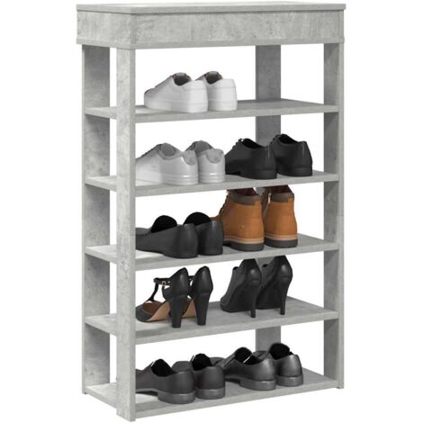 vidaXL Schuhregal Betongrau 60x30x98 cm Holzwerkstoff