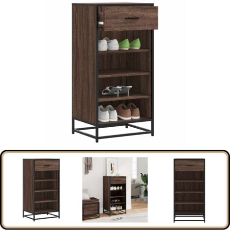 vidaXL Schuhregal Braun Eichen-Optik 48x38x97,5 cm Holzwerkstoff