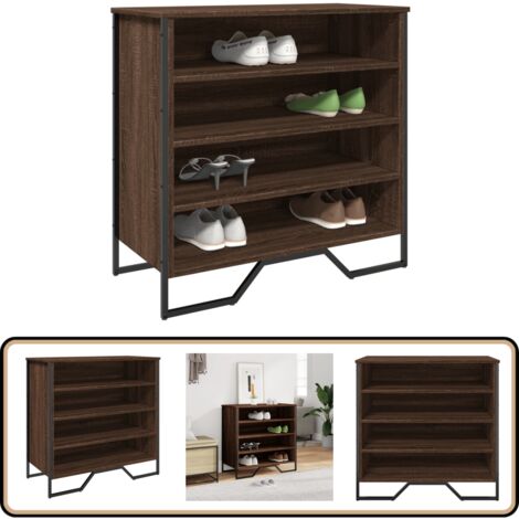 vidaXL Schuhregal Braun Eichen-Optik 80x38x78 cm Holzwerkstoff