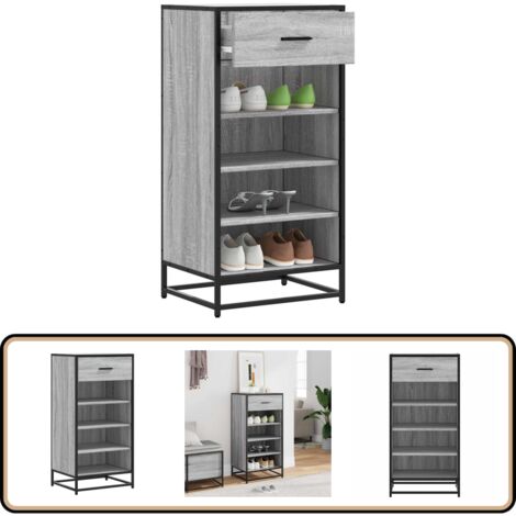 vidaXL Schuhregal Grau Sonoma 48x38x97,5 cm Holzwerkstoff