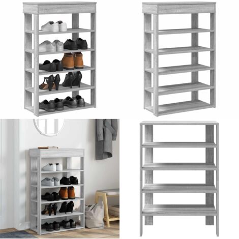 vidaXL Schuhregal Grau Sonoma 60x30x98 cm Holzwerkstoff